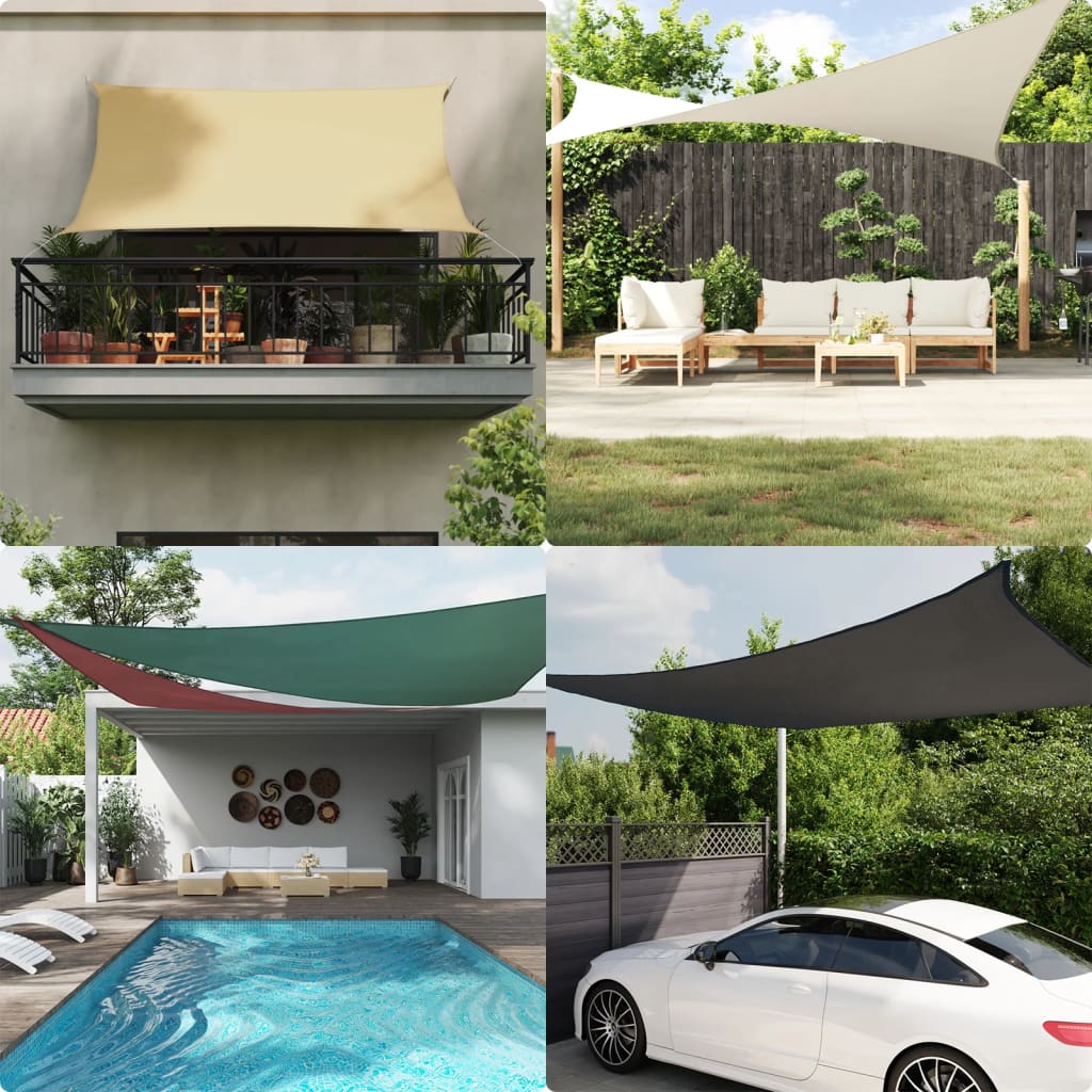 Parasole a Vela Oxford Triangolare 3x4x4 m Giallo 135614